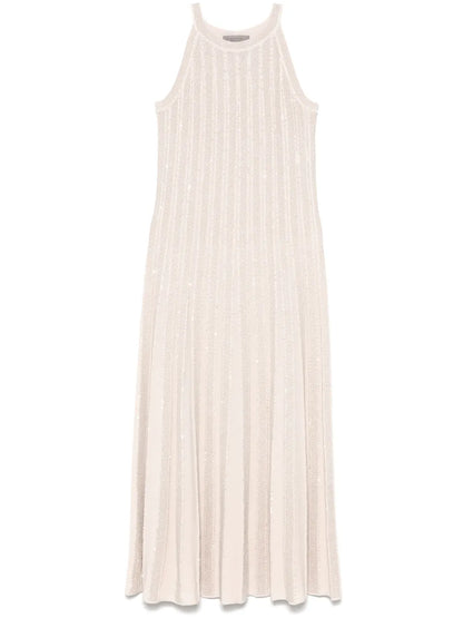 Lurex-Knit Midi Dress