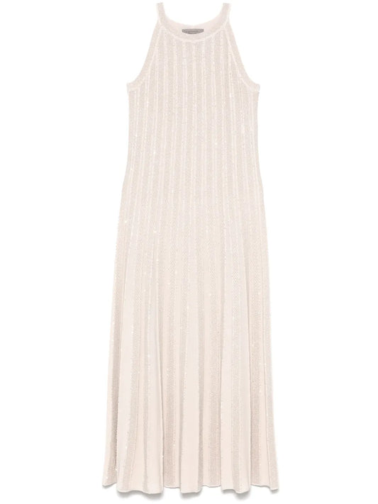 Lurex-Knit Midi Dress