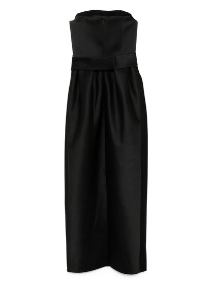 Strapless Bow-Detail Gown Dress