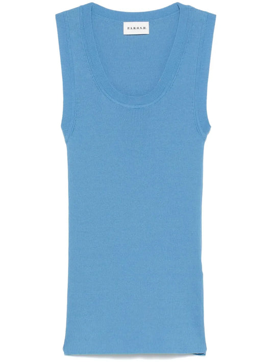 Fine-Ribbed Tank Top