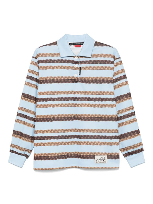 Hair Braid-Stripe Polo Top