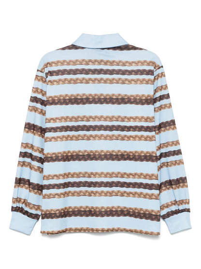 Hair Braid-Stripe Polo Top