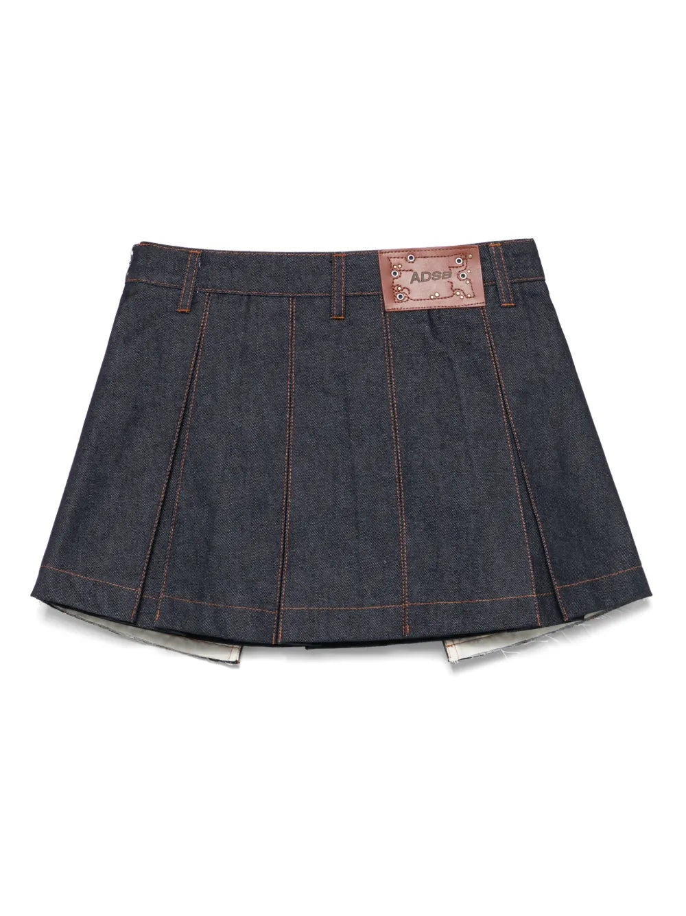 Embroidered-Panel Pleated Mini Skirt