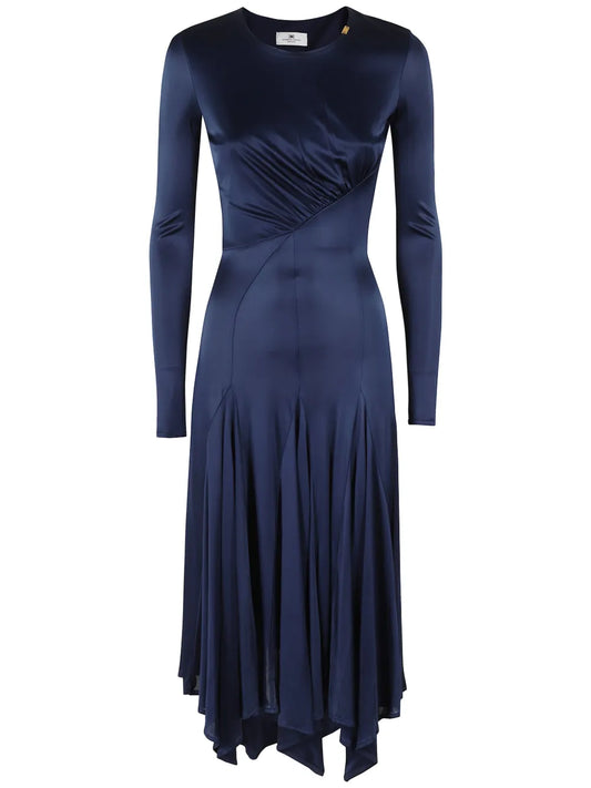 Draped-Detailing Midi Dress