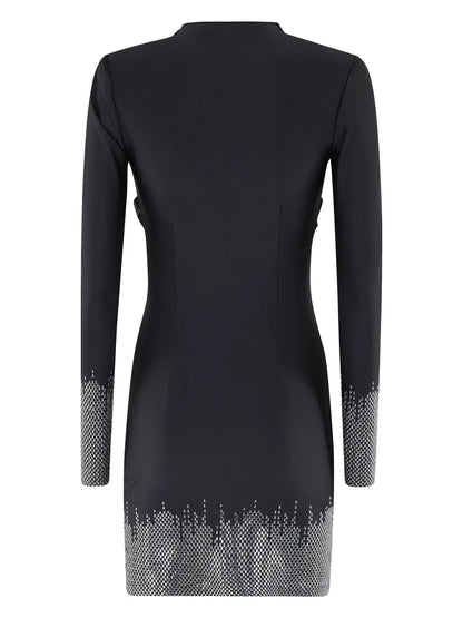 Crystal-Embellished Mini Dress