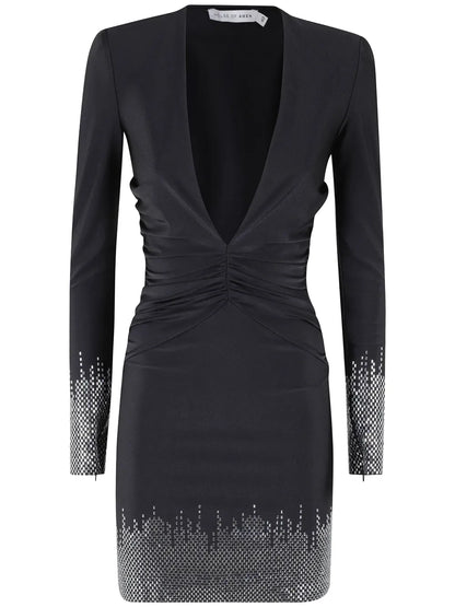 Crystal-Embellished Mini Dress