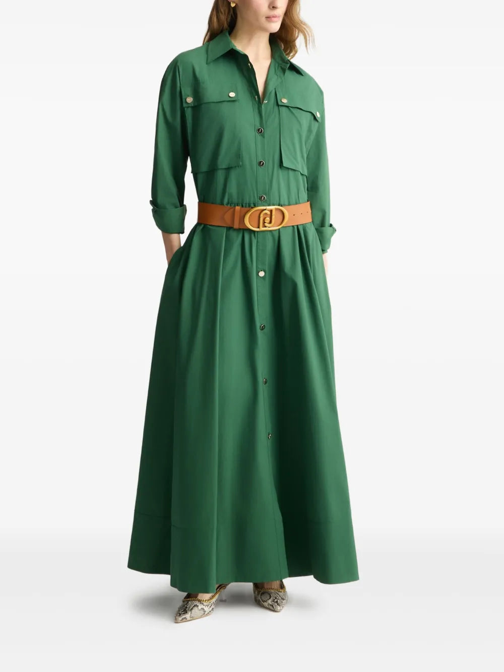 Button-Front Utility Dress