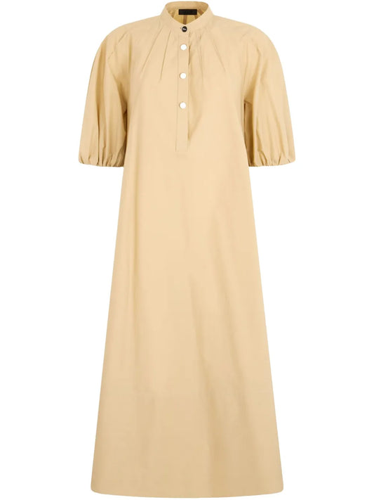 Puff-Sleeve Belted Dress