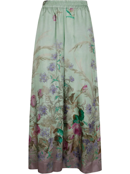Heath Placée-Print Silk Trousers