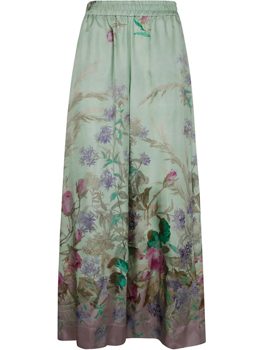 Heath Placée-Print Silk Trousers
