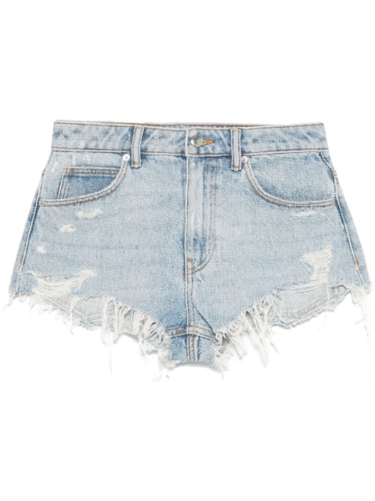 Rhinestoned Frayed Shorts