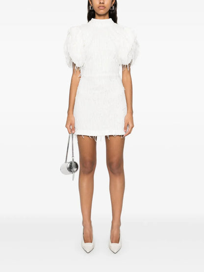 Puff-Sleeve Mini Dress