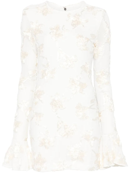 Flower-Mesh Mini Dress