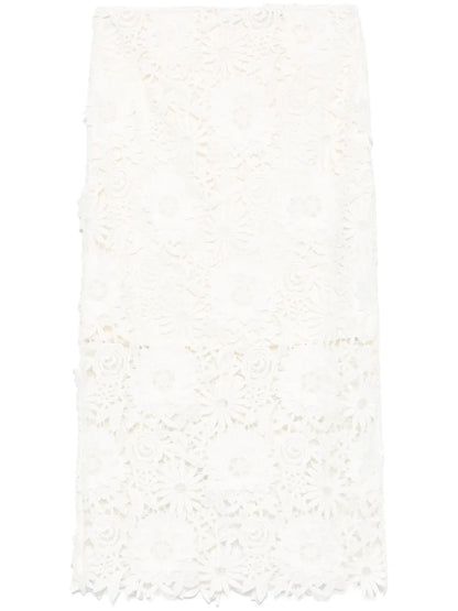 3D Lace Pencil Skirt