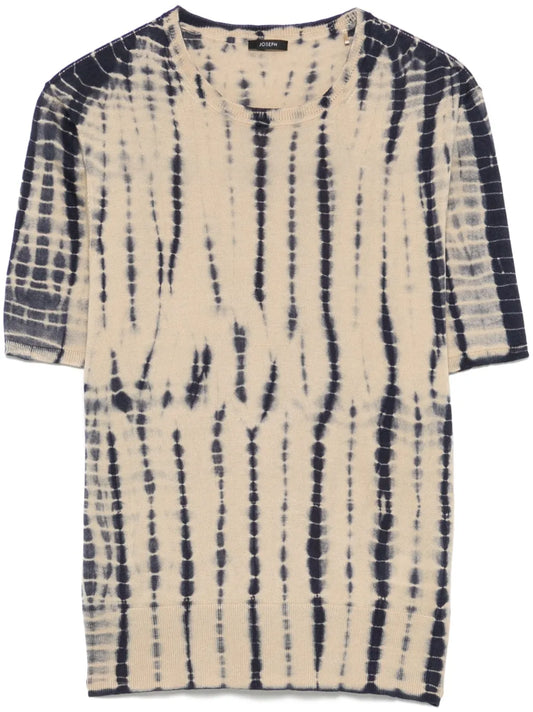Tie Dye-Print Knitted T-Shirt