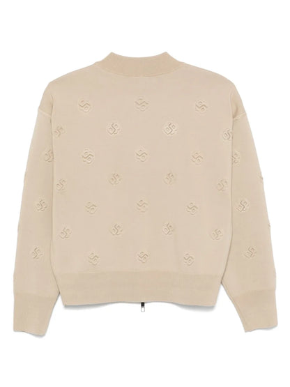 Logo-Embossed Cardigan