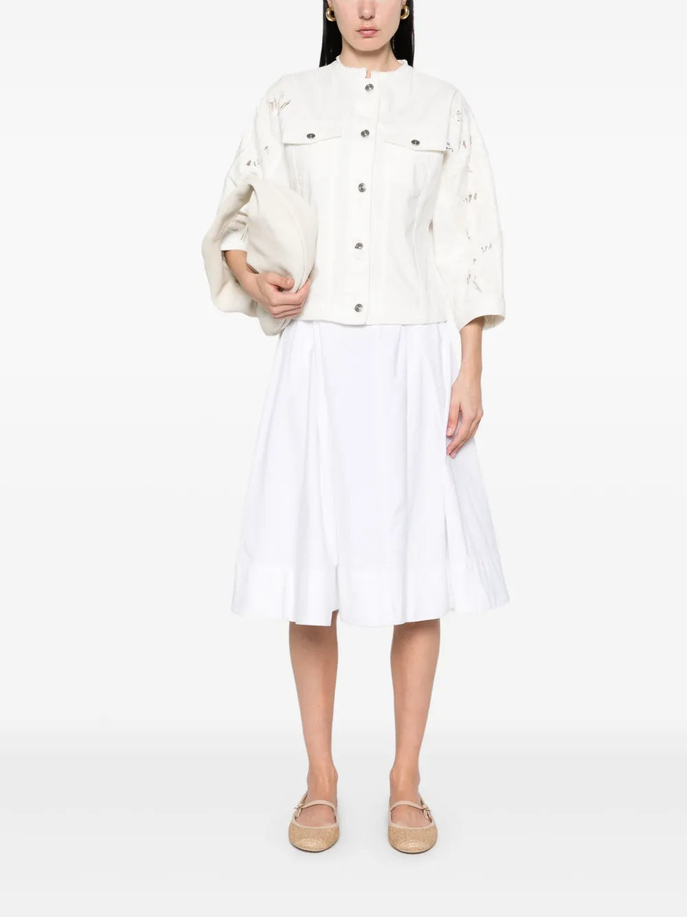 Floral-Lace Appliqué Jacket