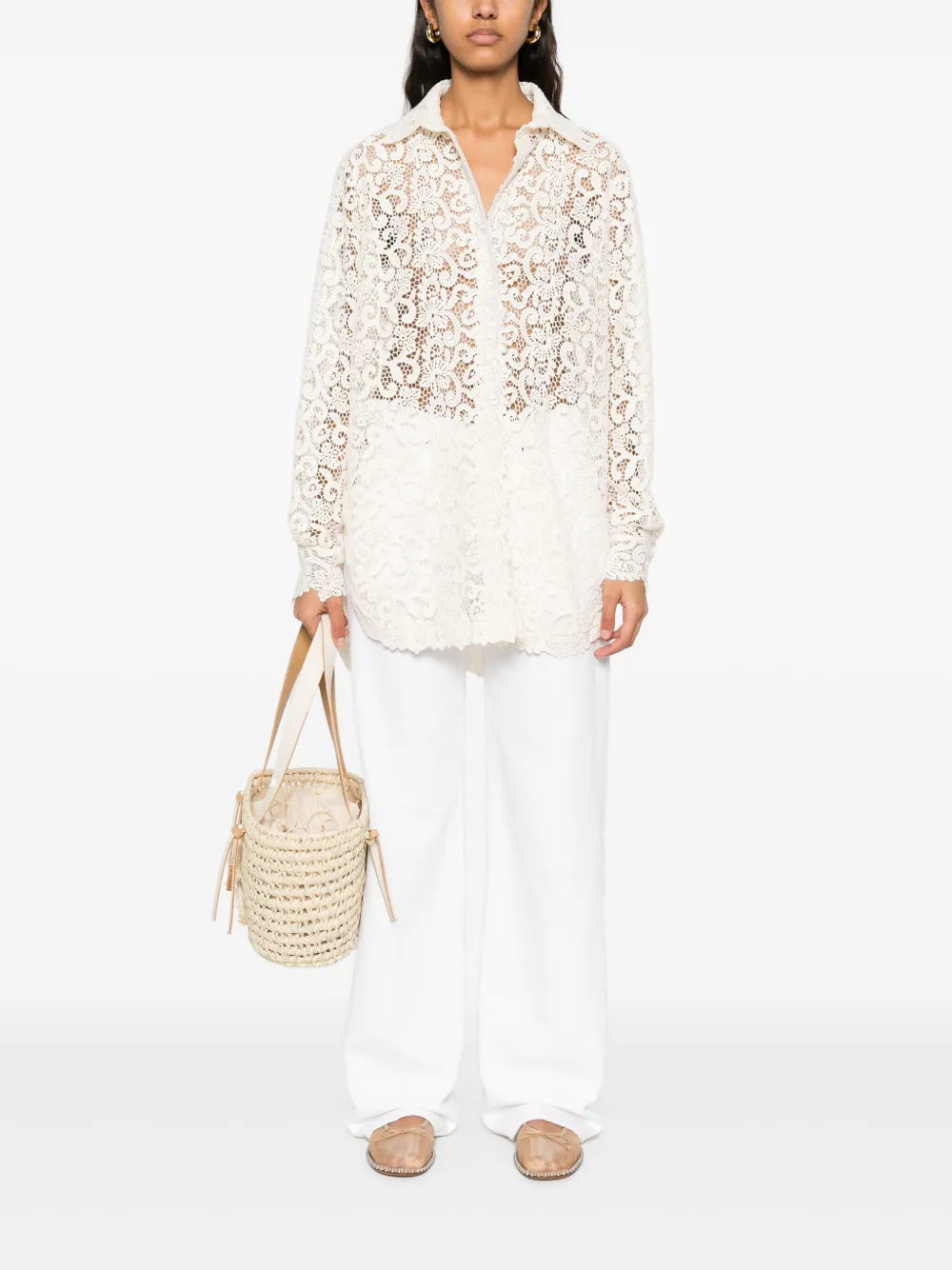 Guipure-Lace Shirt
