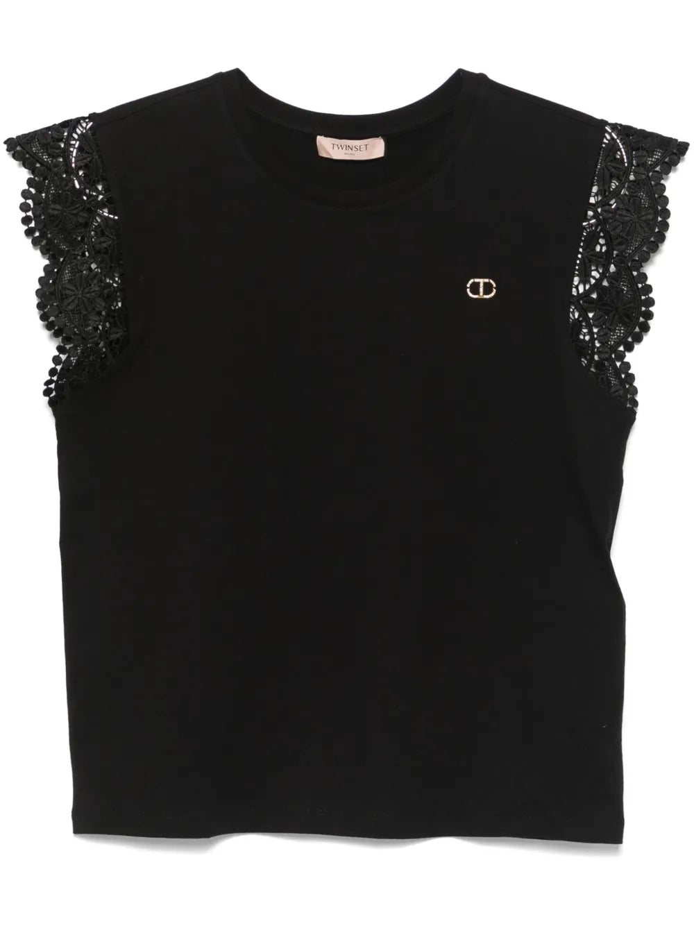 Lace-Cap-Sleeves T-Shirt