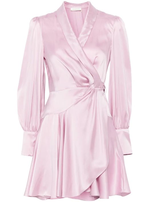 Silk Wrap Mini Dress