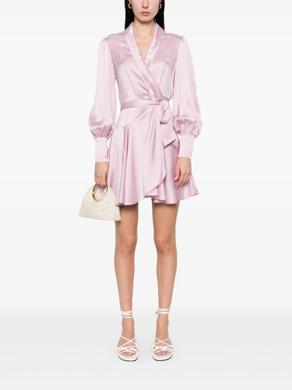 Silk Wrap Mini Dress