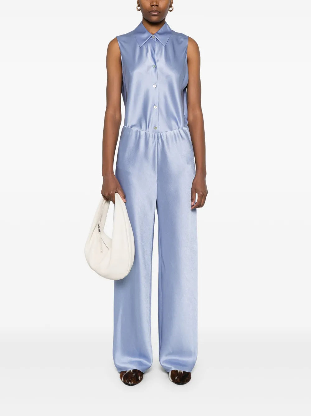 Satin Straight-Leg Trousers