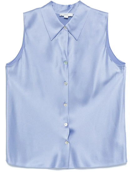 Sleeveless Silk Shirt