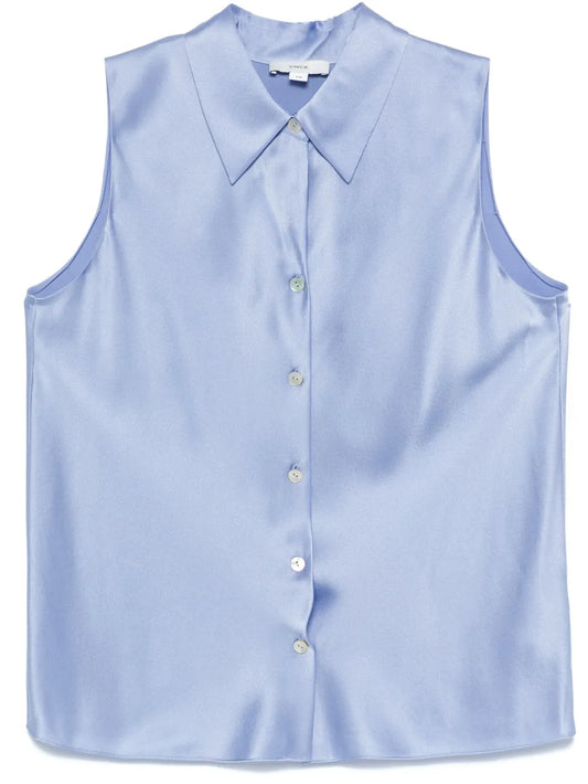 Sleeveless Silk Shirt
