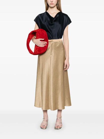 Cowl-Neck Silk Blouse