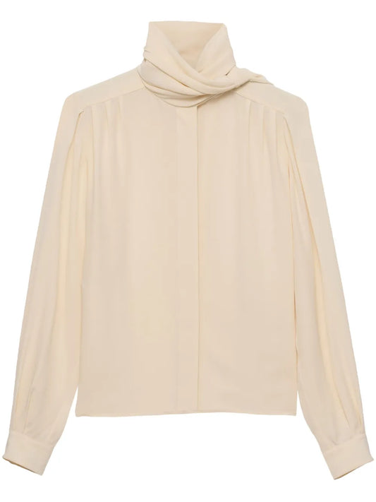 Scarf-Detail Shirt