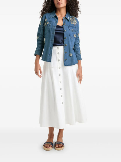 Crystal-Embellished Denim Jacket