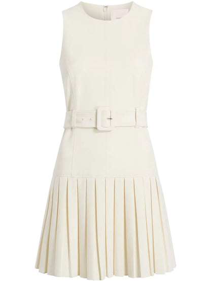 Pleated-Skirt Dress
