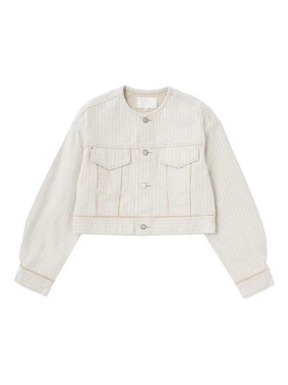 Colarless Cropped Jacket