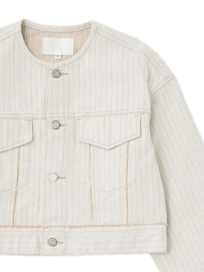 Colarless Cropped Jacket