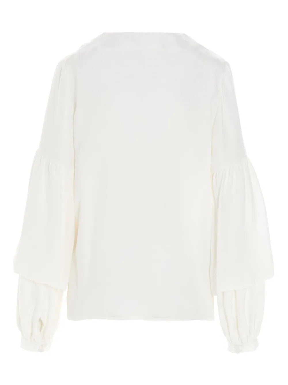 Puff-Sleeve Silk Blouse