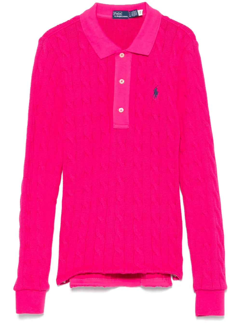 Cable-Knit Polo Top