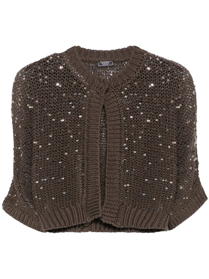 Sequin-Embellished Cardigan