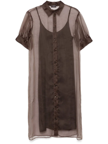 Semi-Sheer Shirt Dress