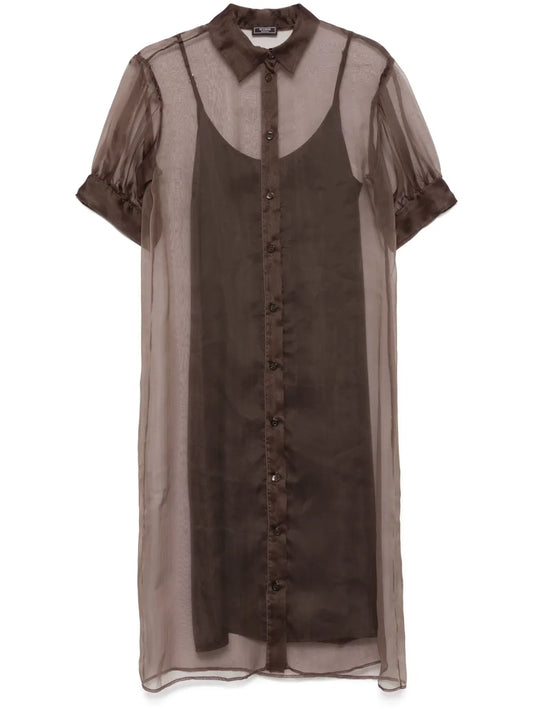 Semi-Sheer Shirt Dress