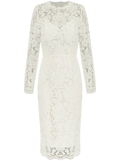 Floral-Lace Midi Dress