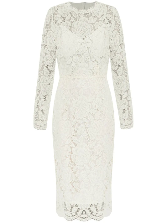 Floral-Lace Midi Dress