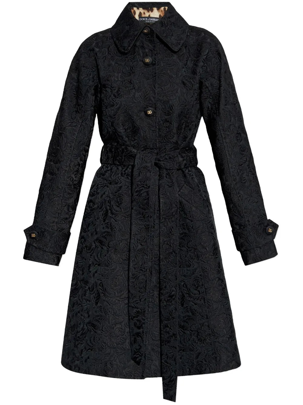 Floral-Jacquard Coat