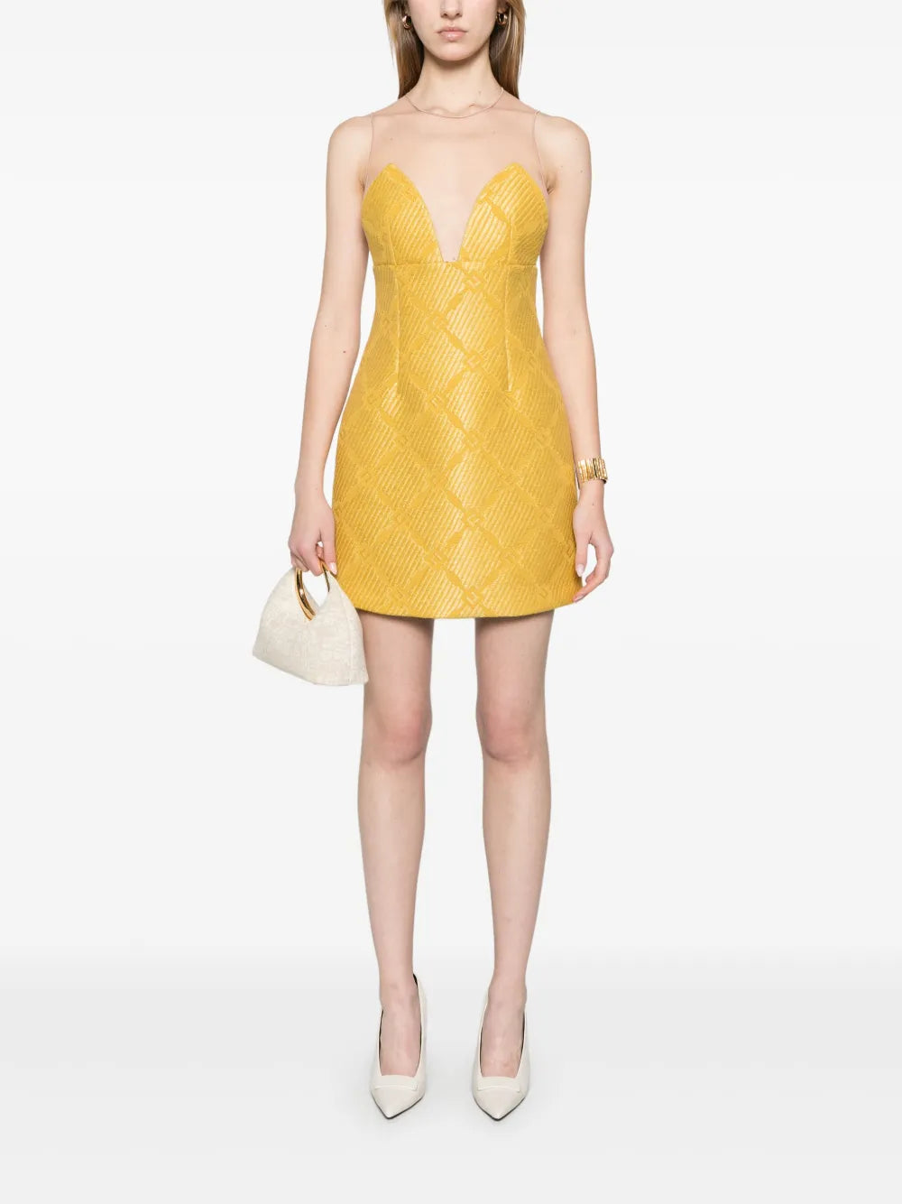 Raffia Tulle Mini Dress