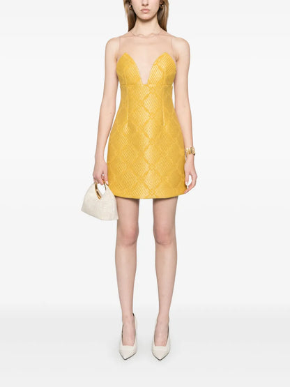 Raffia Tulle Mini Dress