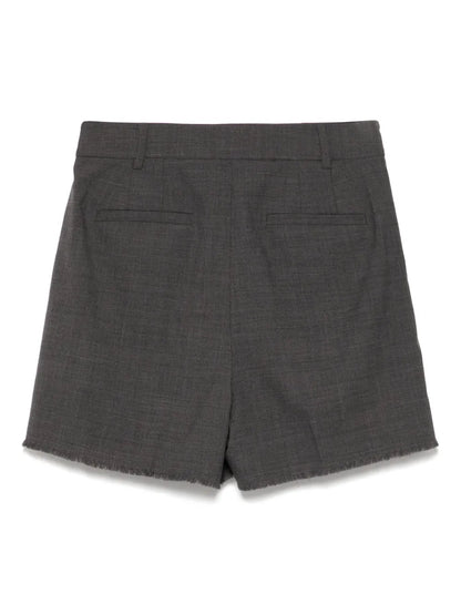 Raw Edged Pleated Shorts