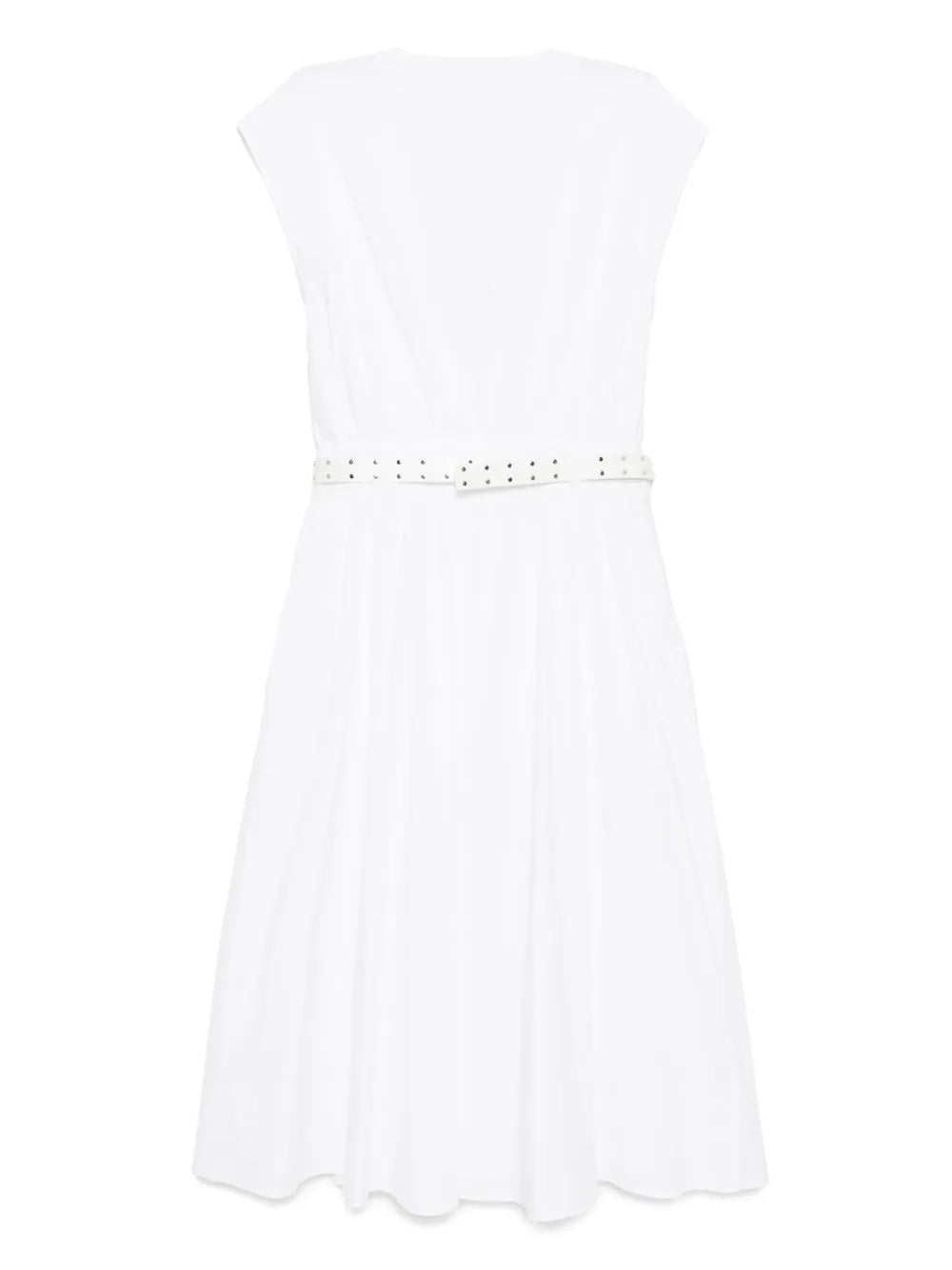 Midi Stretch Poplin Belted Dress