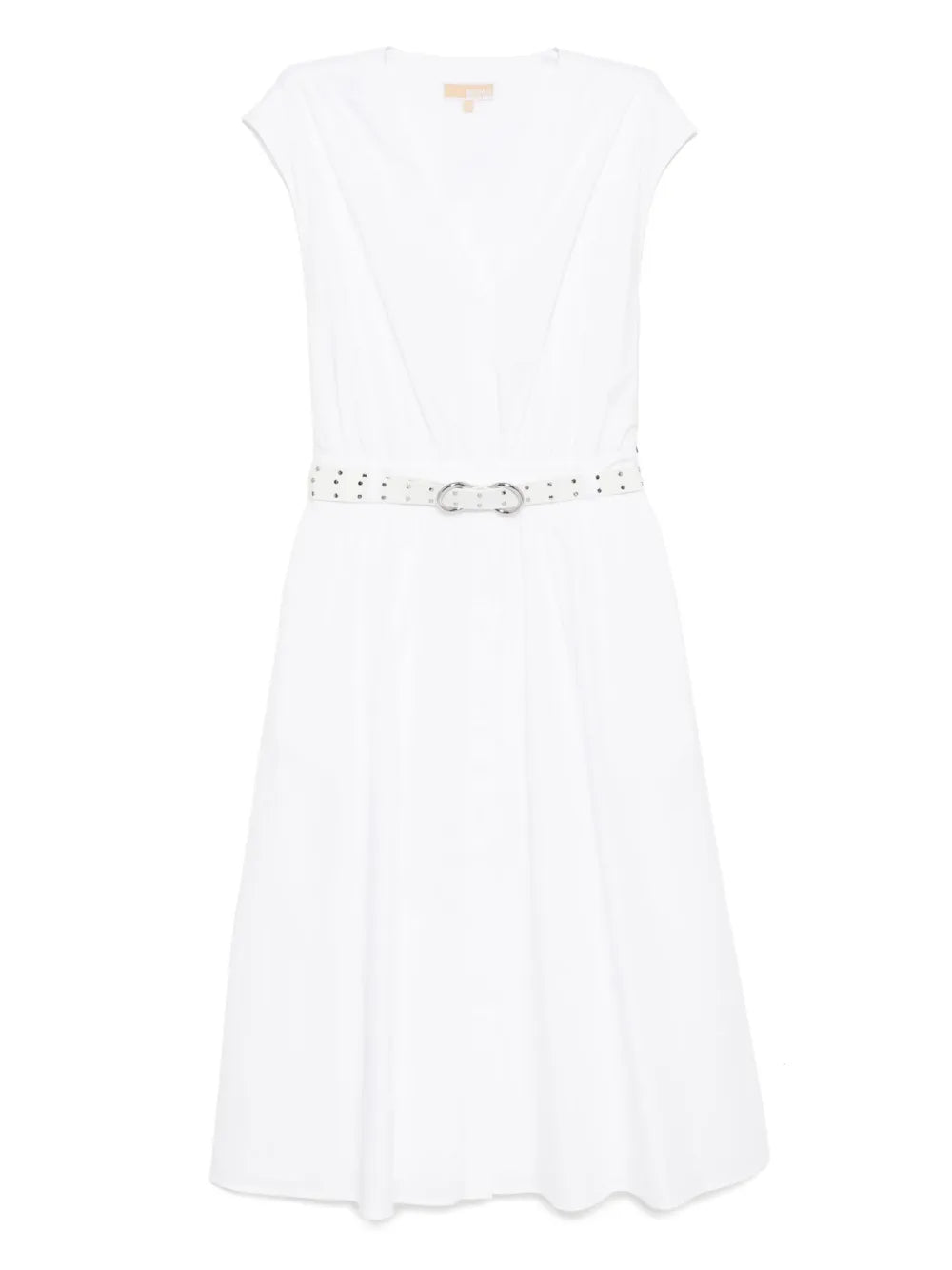 Midi Stretch Poplin Belted Dress