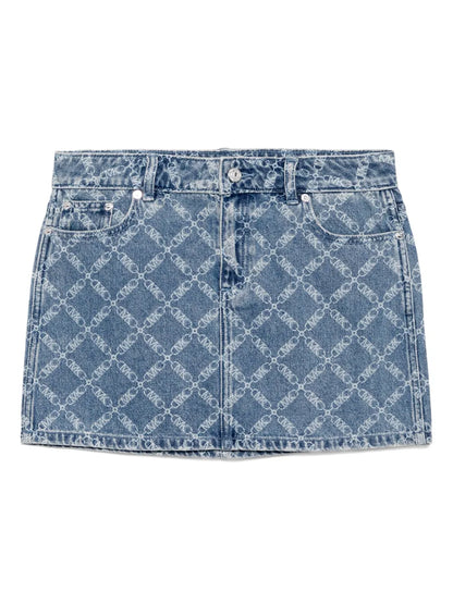Print Denim Skirt