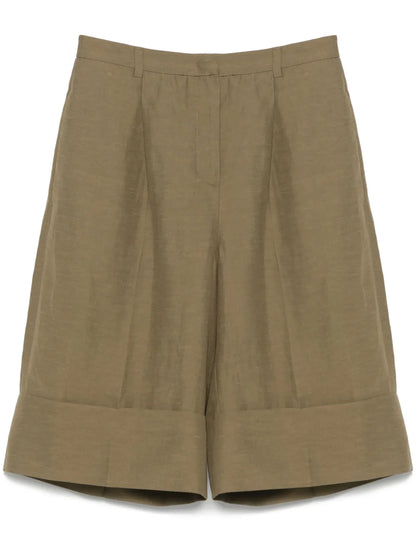 Pleated Bermuda Shorts