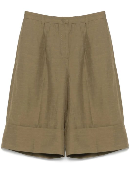 Pleated Bermuda Shorts